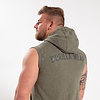 Silverdale Sleeveless Hoodie- Army Green