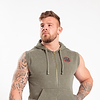 Silverdale Sleeveless Hoodie- Army Green