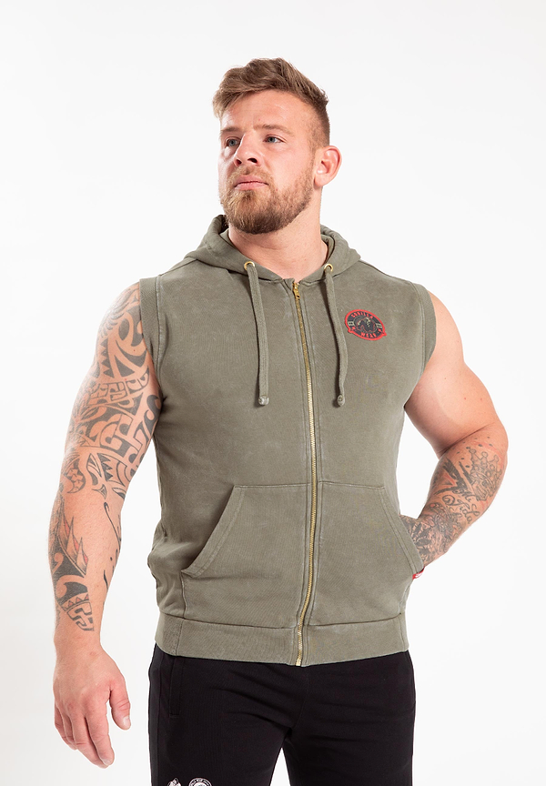 Silverdale Sleeveless Hoodie- Army Green