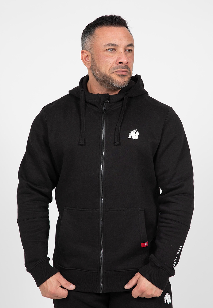 Leon Zipped Hoodie - Black
