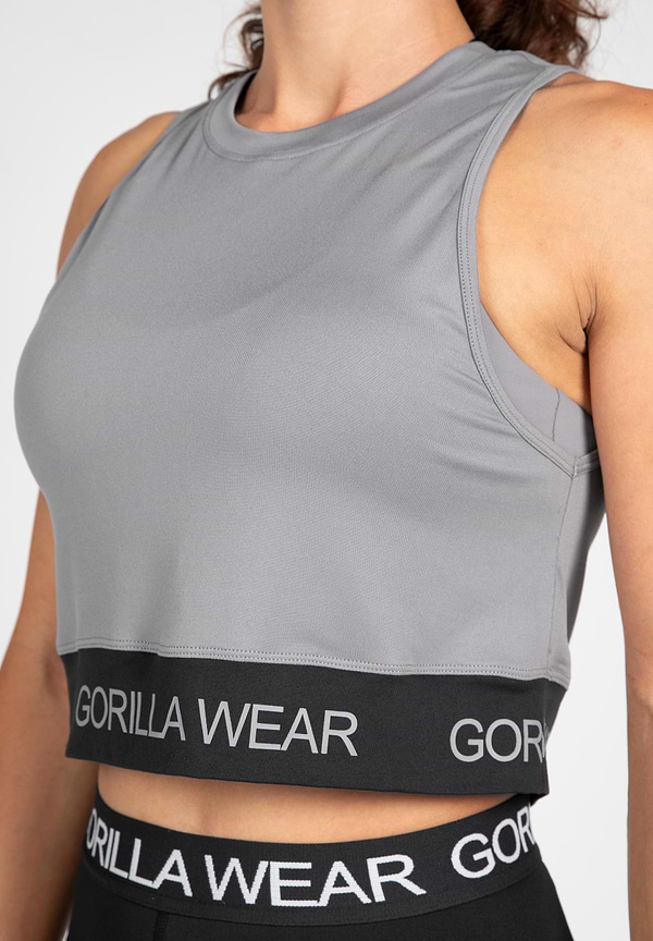 Colby Cropped Tank Top - Gray
