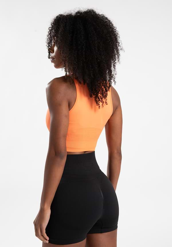 Olivia Seamless Crop Top - Peach