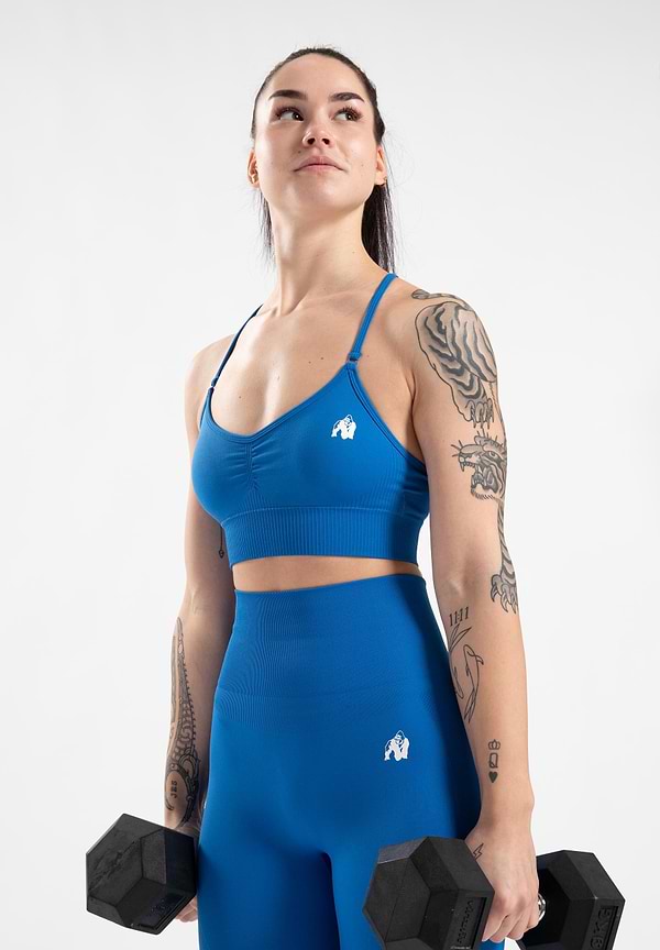 Olivia Seamless Sports Bra - Blue