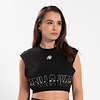 Albion Oversized Crop Top-Black