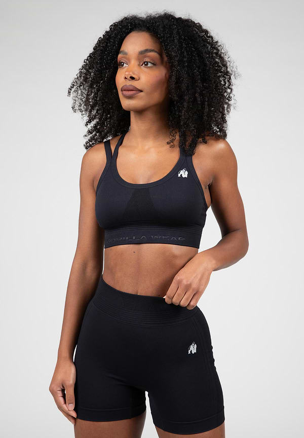 Whitney Seamless Sports Bra - Black