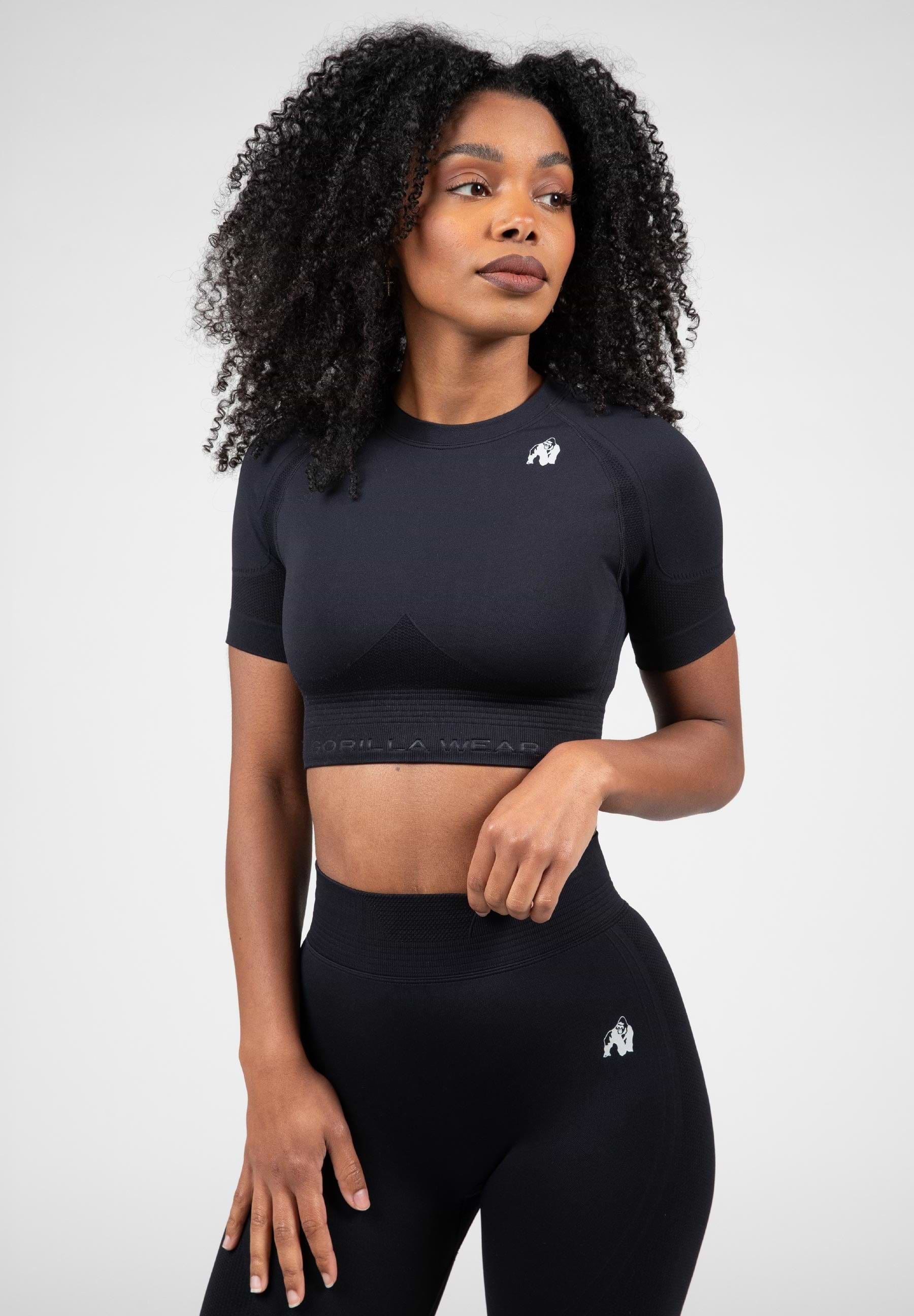 Whitney Seamless Crop Top - Black