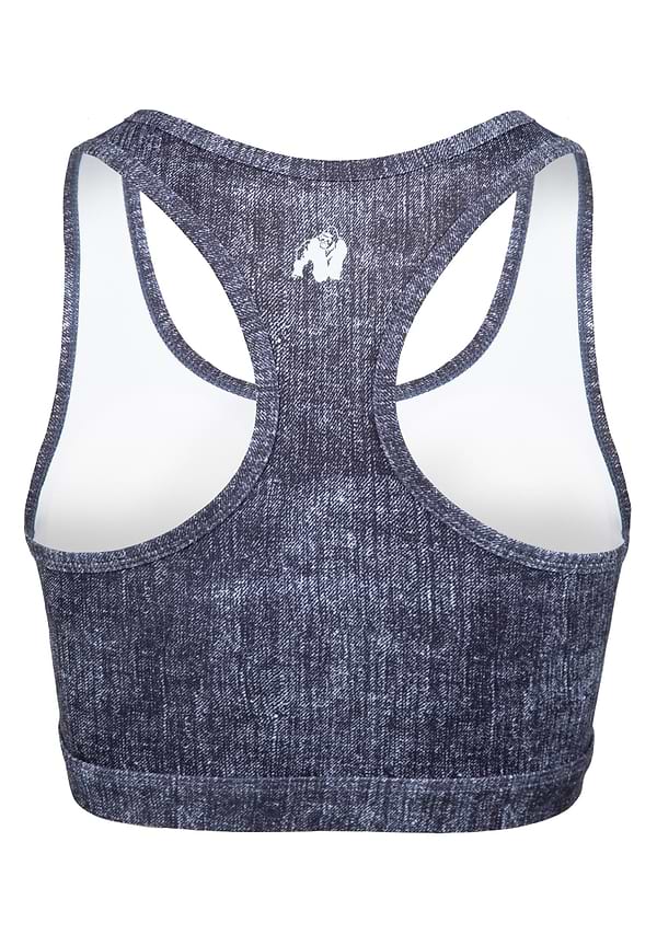 Camilla Zip-Front Sports Bra - Blue Denim