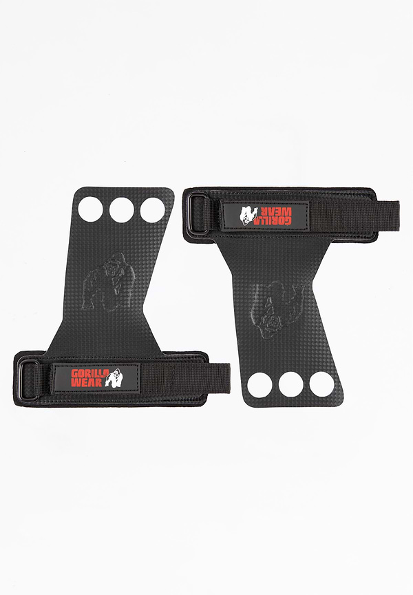 3-Hole Carbon Lifting Grips - Black