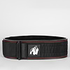 Gorilla Wear 4 Inch Premium Leather Lifting Belt - Black/Red