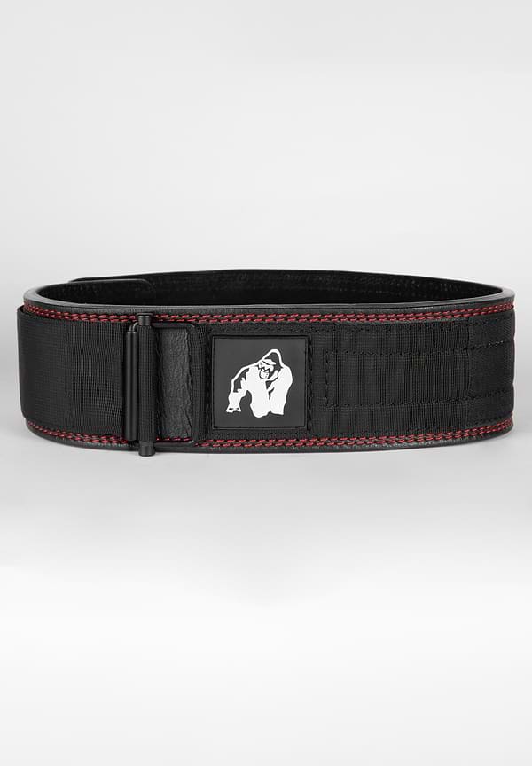 Gorilla Wear 4 Inch Premium Leather Lifting Belt - Black/Red