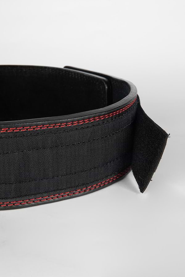 Gorilla Wear 4 Inch Premium Leather Lifting Belt - Black/Red