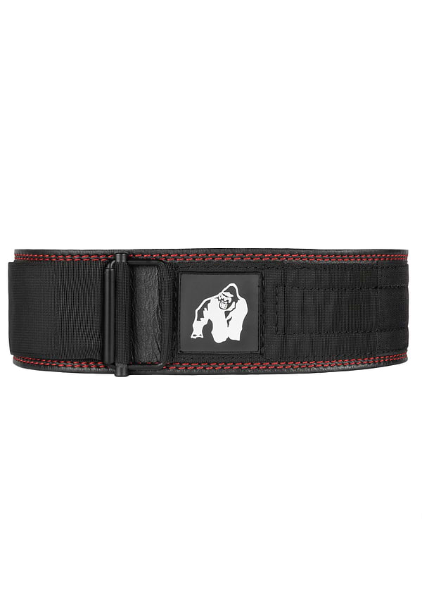 Gorilla Wear 4 Inch Premium Leather Lifting Belt - Black/Red