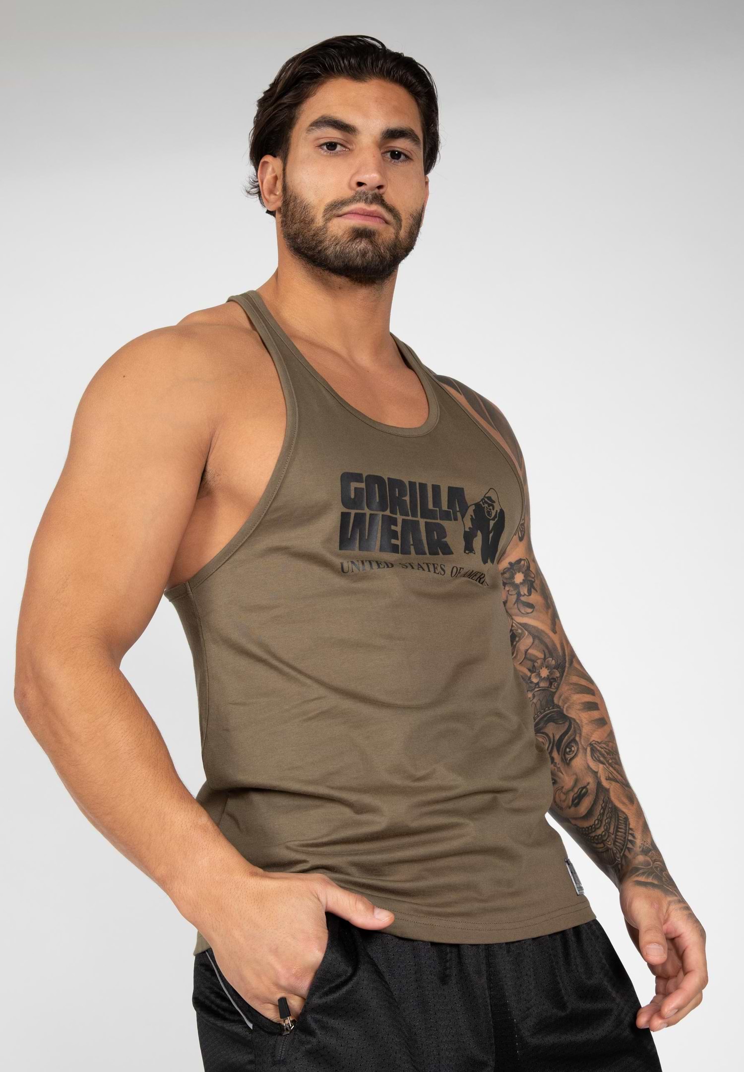 Gorilla Wear Classic Work Out Top (Army Green)