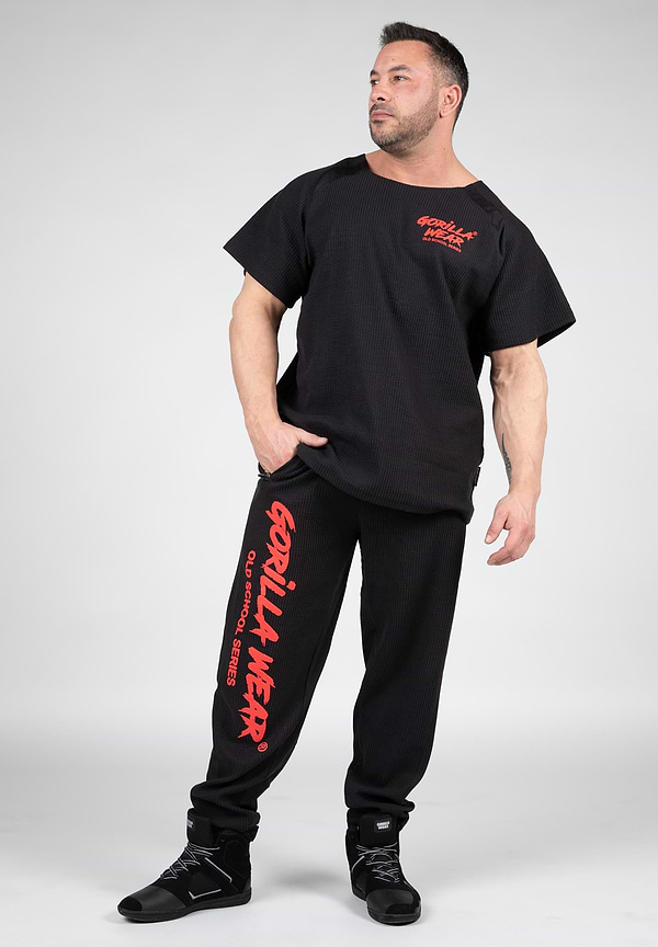 Augustine Old School Workout Top - Black/Red