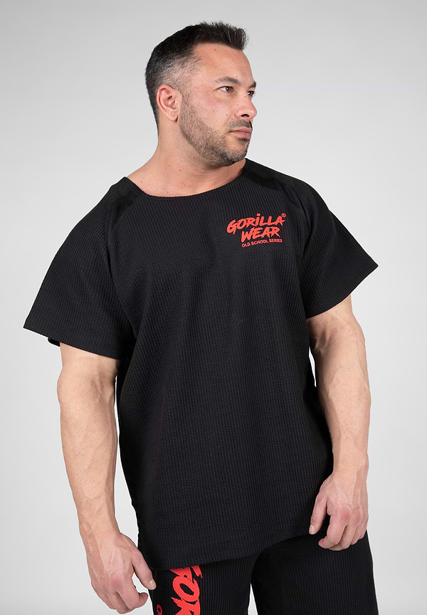 Augustine Old School Workout Top - Black/Red