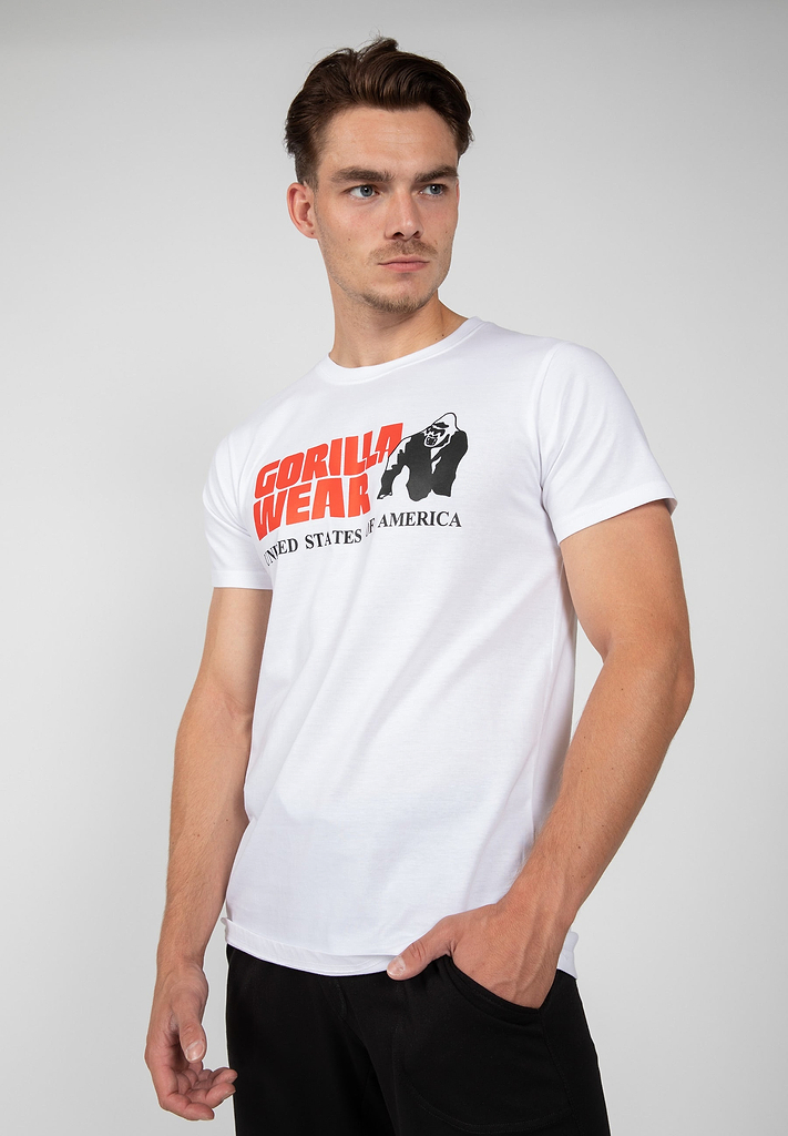 GORILLA WEAR Classic T-Shirt - White White S at  Men's Clothing store