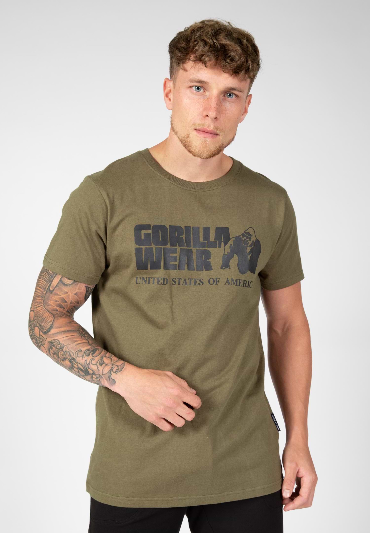 Gorilla Wear - Texas T Shirt Army Green, SHOP GYM CLOTHES, BODYBUILDING  SHOES