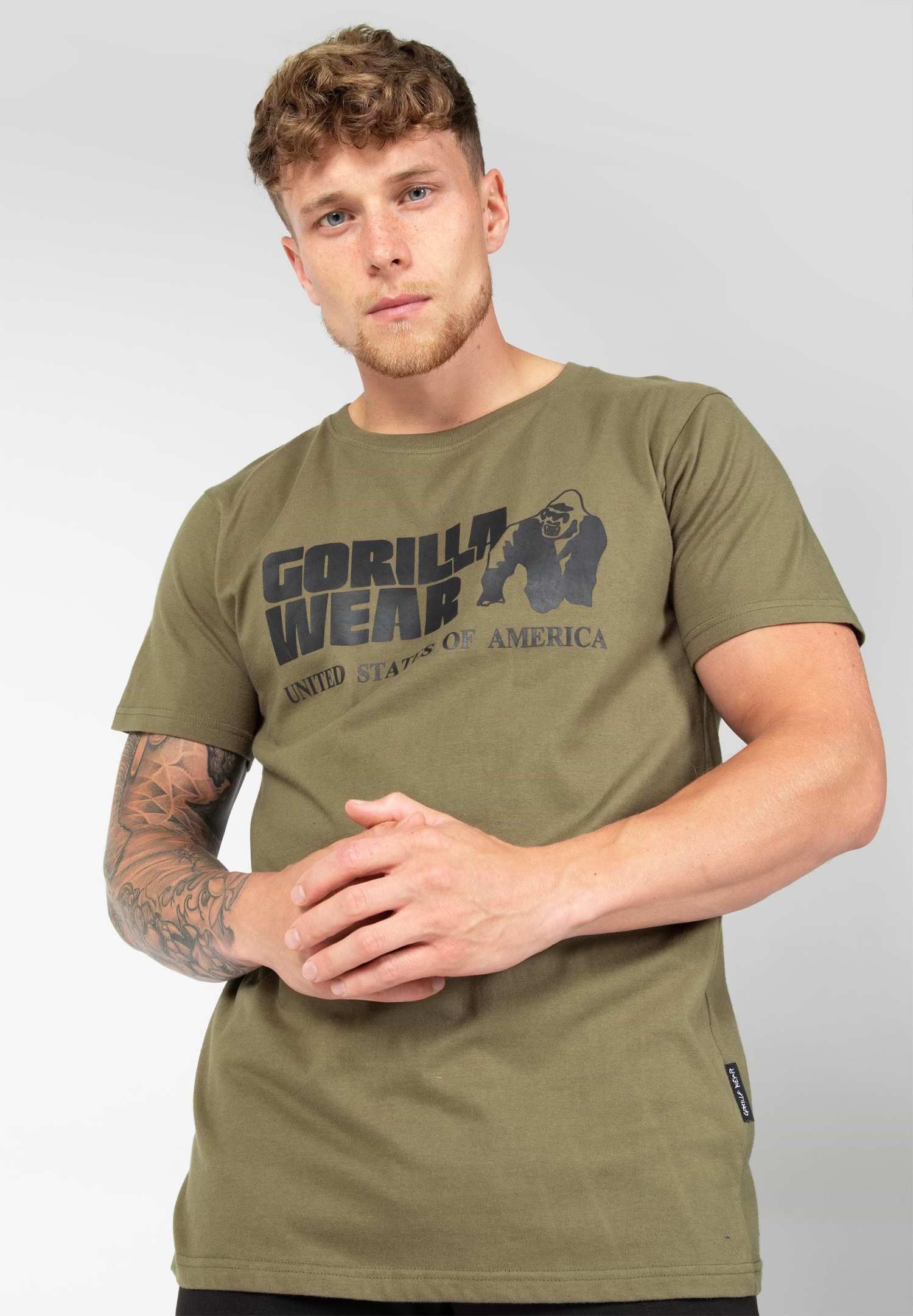 Gorilla Wear - Texas T Shirt Army Green, SHOP GYM CLOTHES, BODYBUILDING  SHOES