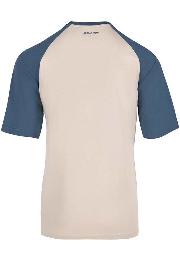 Logan Oversized T-Shirt - Beige/Blue
