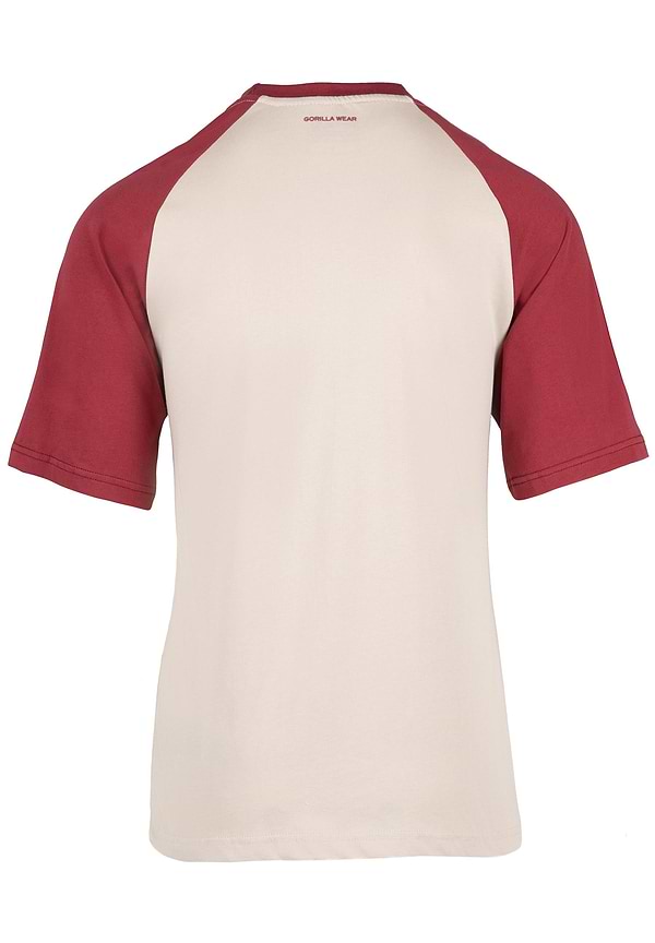 Logan Oversized T-Shirt - Beige/Red