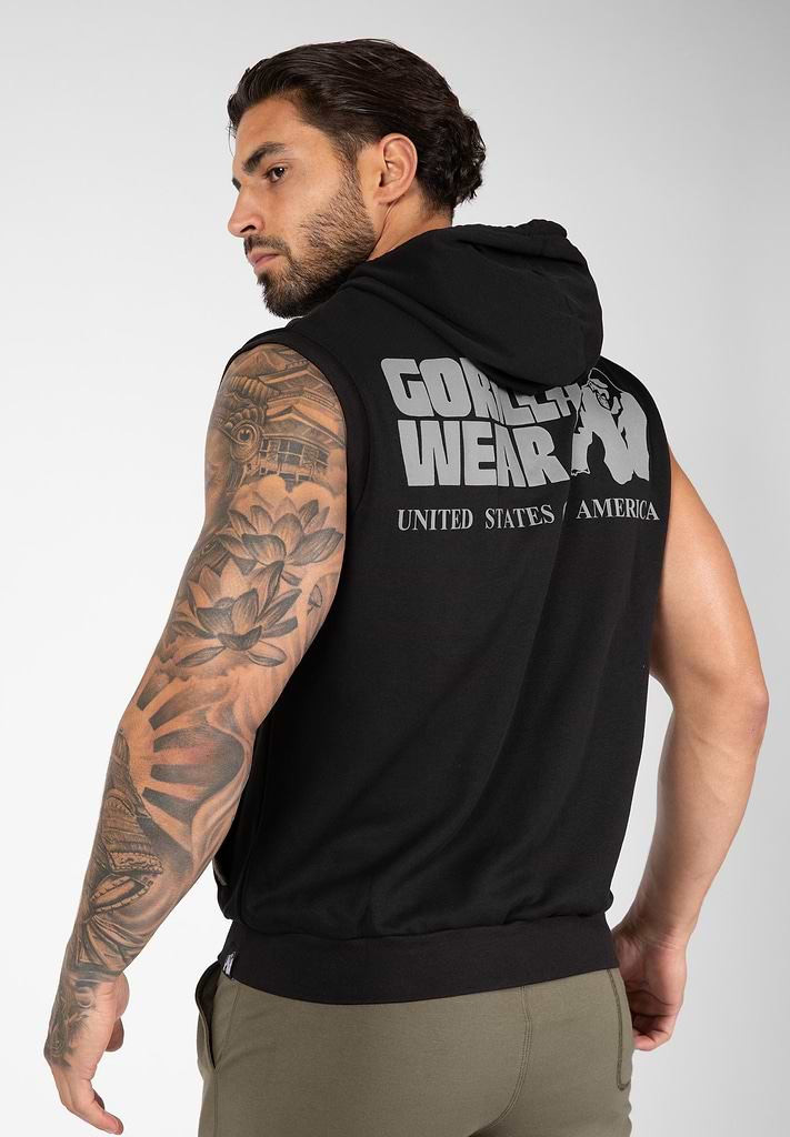 Springfield S/L Zipped Hoodie - Black | GorillaWearUsa