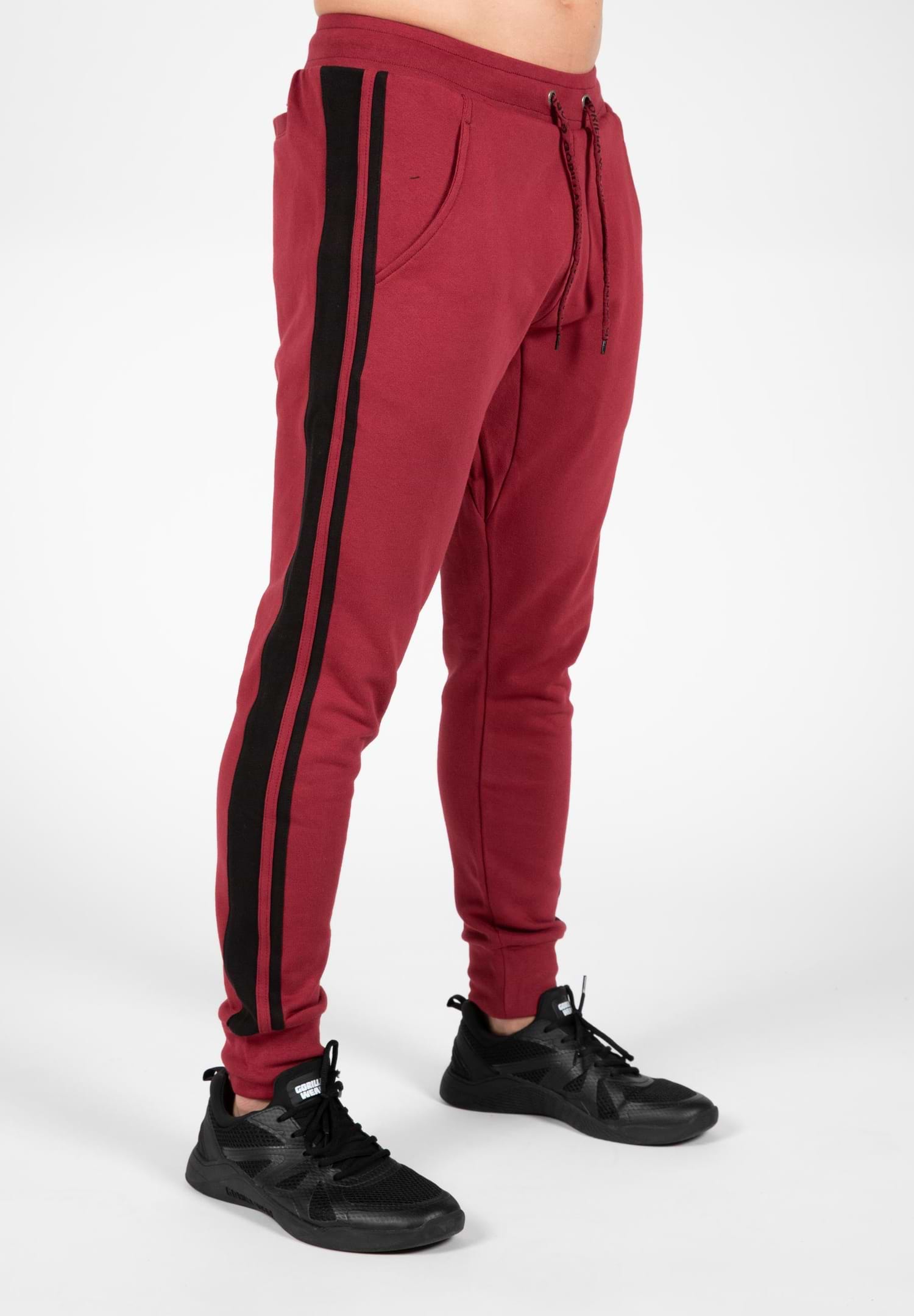 Side Stripe Red Joggers