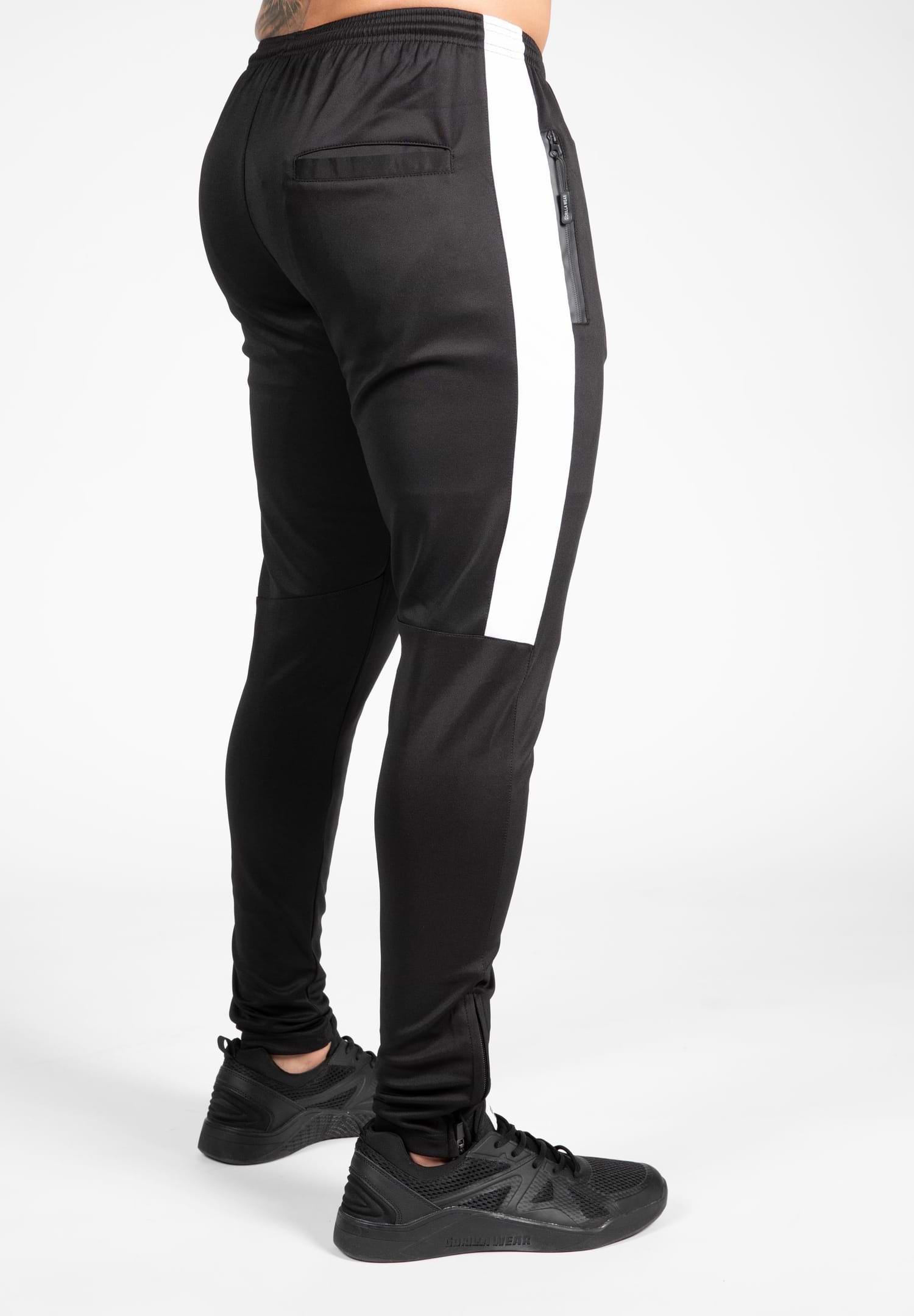 Women Solid Black Two Tone Side Stripe Trackpant