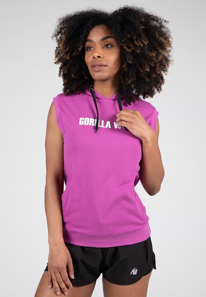 Pink cheap sleeveless hoodie
