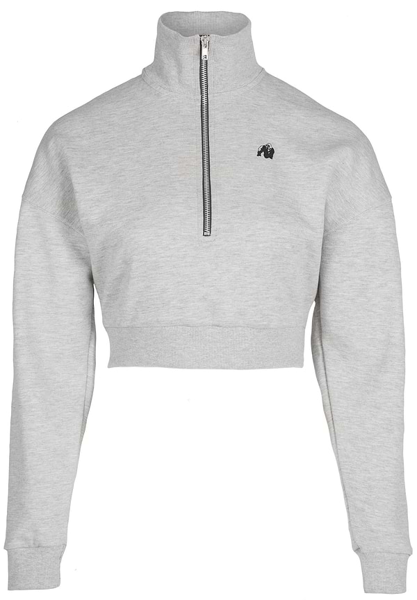 Ocala Cropped Half-Zip Sweatshirt - Gray