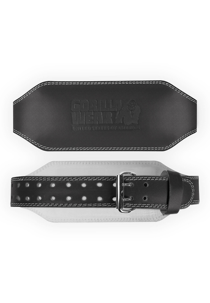 GW 6- Inch Padded Leather Lifting Belt - Black/Black