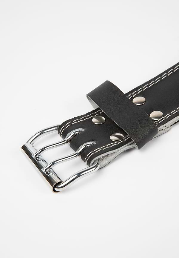 GW 6- Inch Padded Leather Lifting Belt - Black/Black