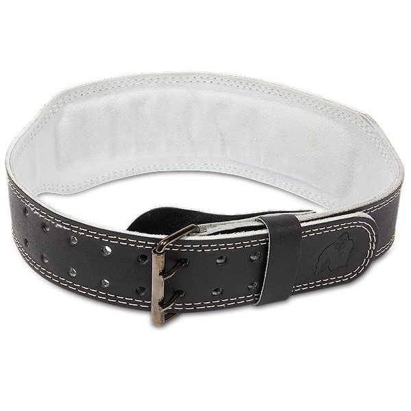 Gorilla Wear 4 Inch Padded Leather Lifting Belt - Black/Gray