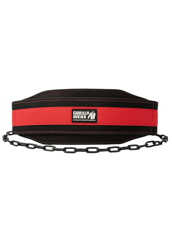 Gorilla Wear Nylon Dip Belt - Black/Red