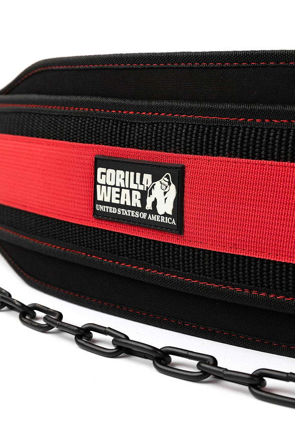 Gorilla Wear Nylon Dip Belt - Black/Red