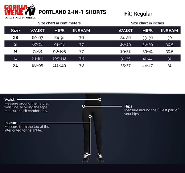 Portland 2-In-1 Shorts - Black