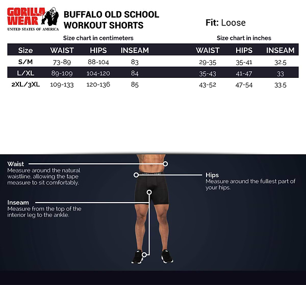 Buffalo Old School Shorts - Black/Red
