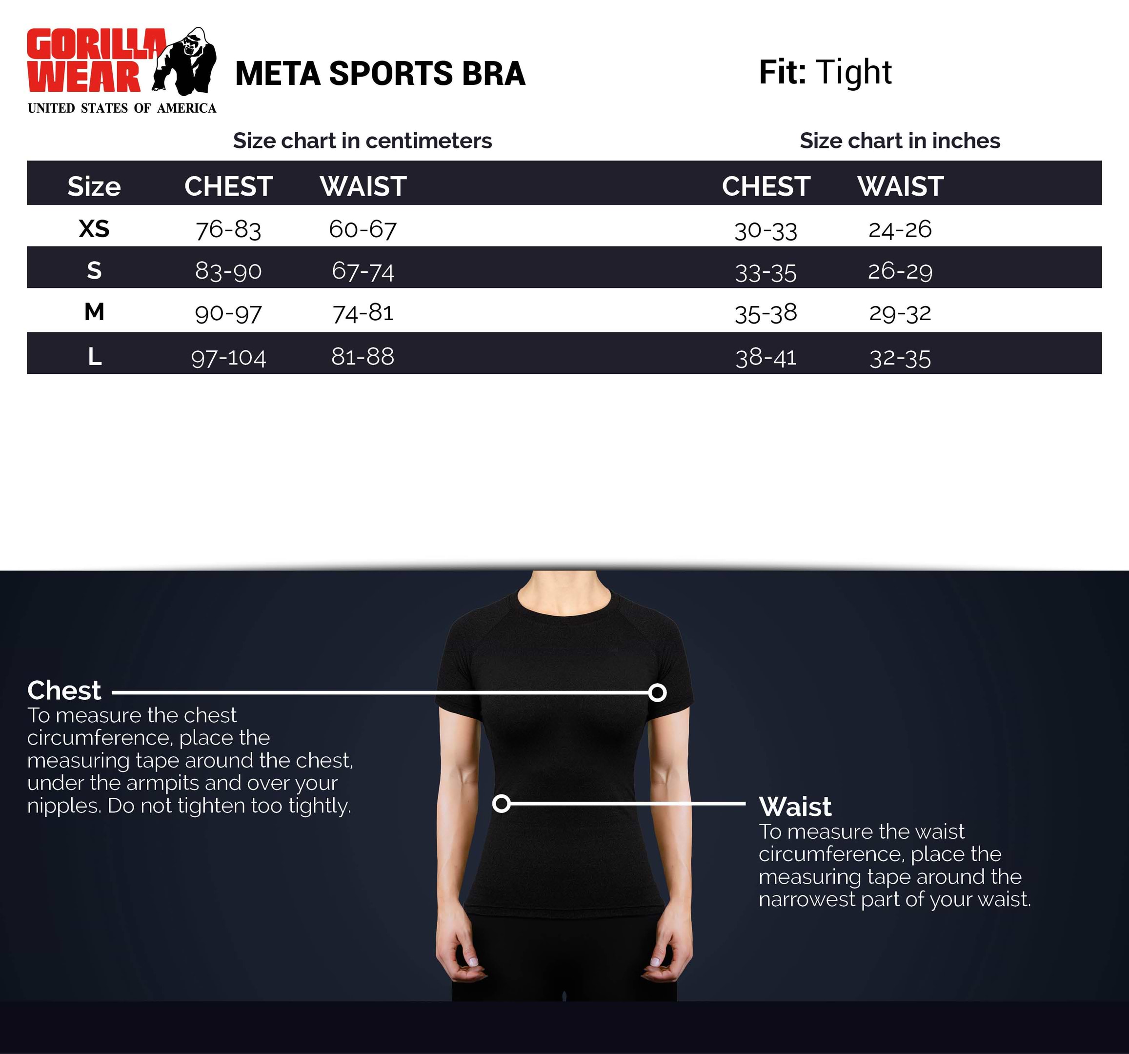 Купить женский спортивный топ Meta Sports Bra - Black от Gorilla Wear