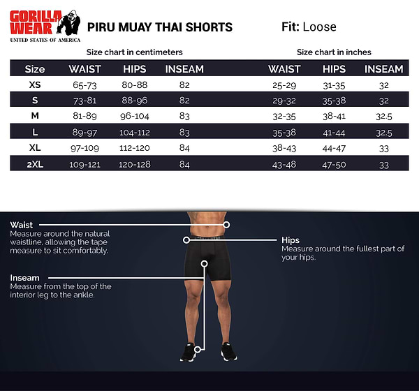 Piru Muay Thai Shorts - White/Black