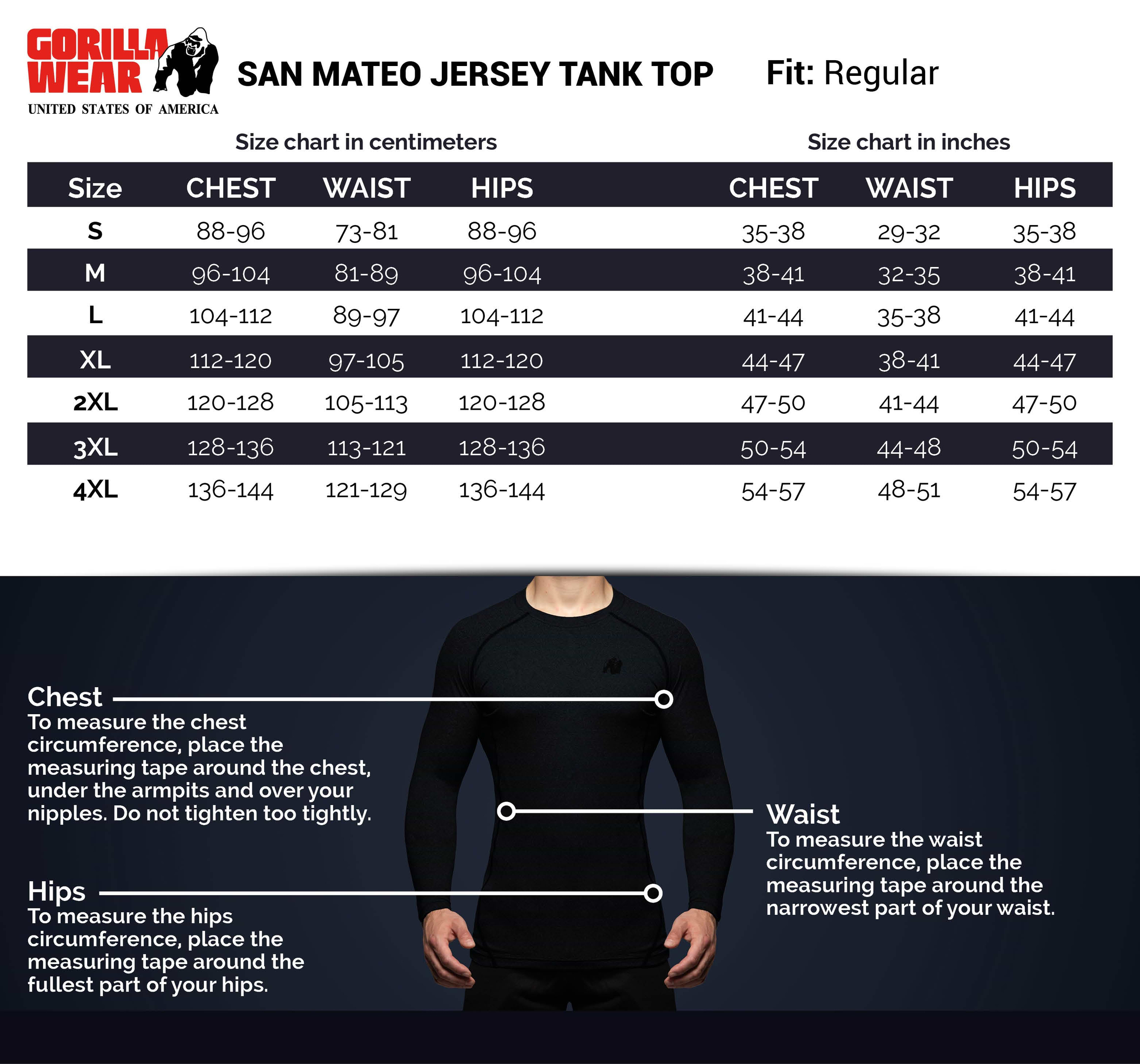 San Mateo Jersey Tank Top - Black/Red Gorilla Wear