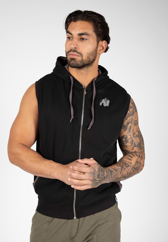 philme spring gilet ブラック Springfield S/L Zipped Hoodie - Black | GorillaWearUsa