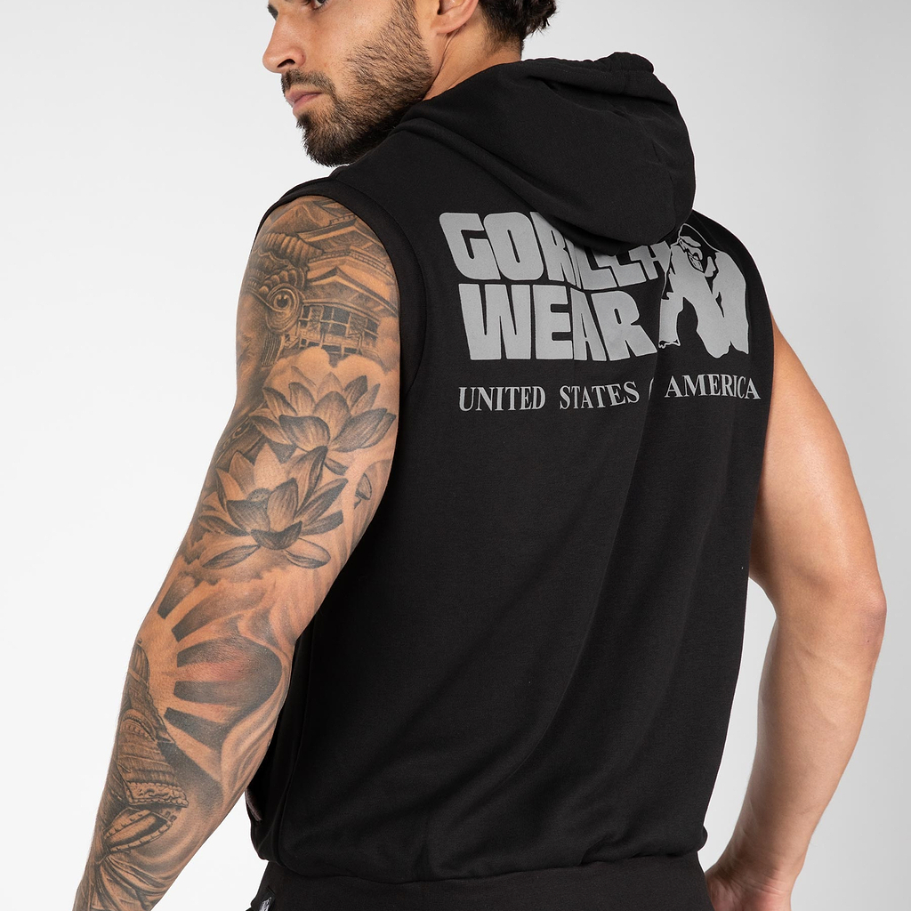 Springfield S/L Zipped Hoodie - Black | GorillaWearUsa