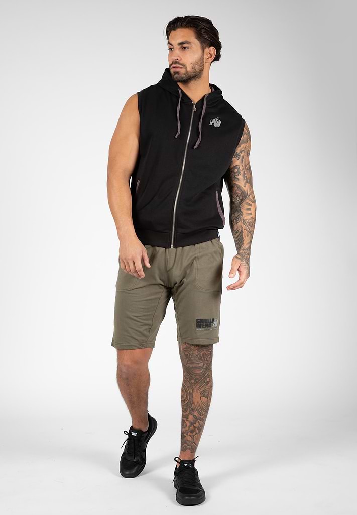 Springfield S/L Zipped Hoodie - Black | GorillaWearUsa