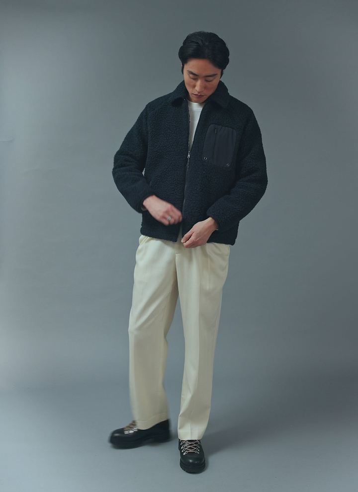 Men's Wool Fleece Jacket | Navy