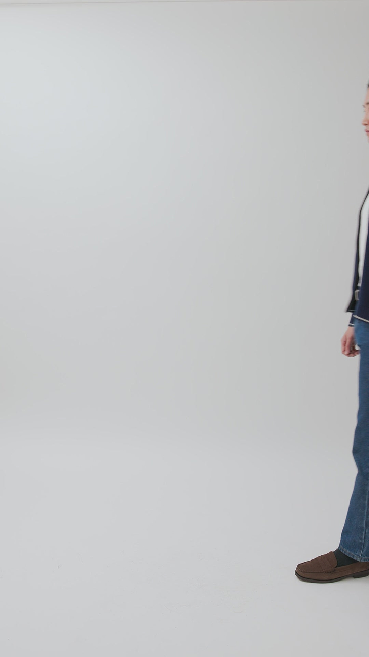 Gardner Dense Knitted Zip Cardigan | Cotton | Navy