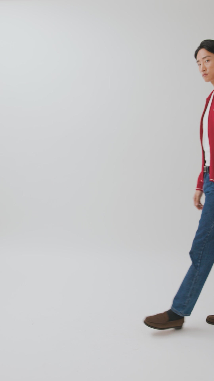 Gardner Dense Knitted Zip Cardigan | Cotton | Red