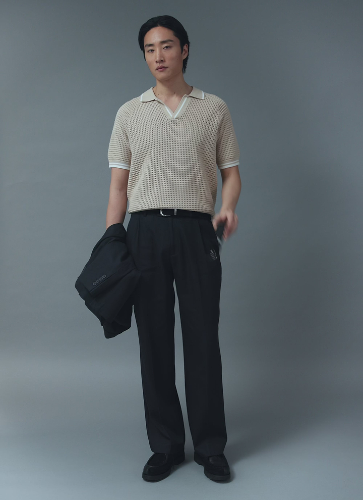 Tennis Boxy Knitted Polo | Cotton | Cream