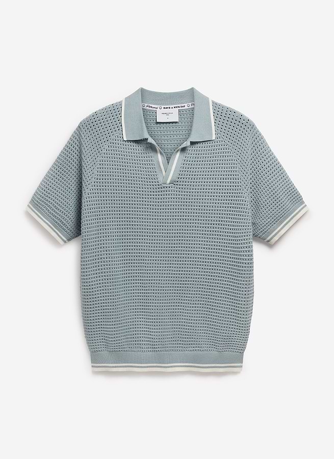 Men's Diamond Knitted Polo Shirt | Percival x Ilaria | Red