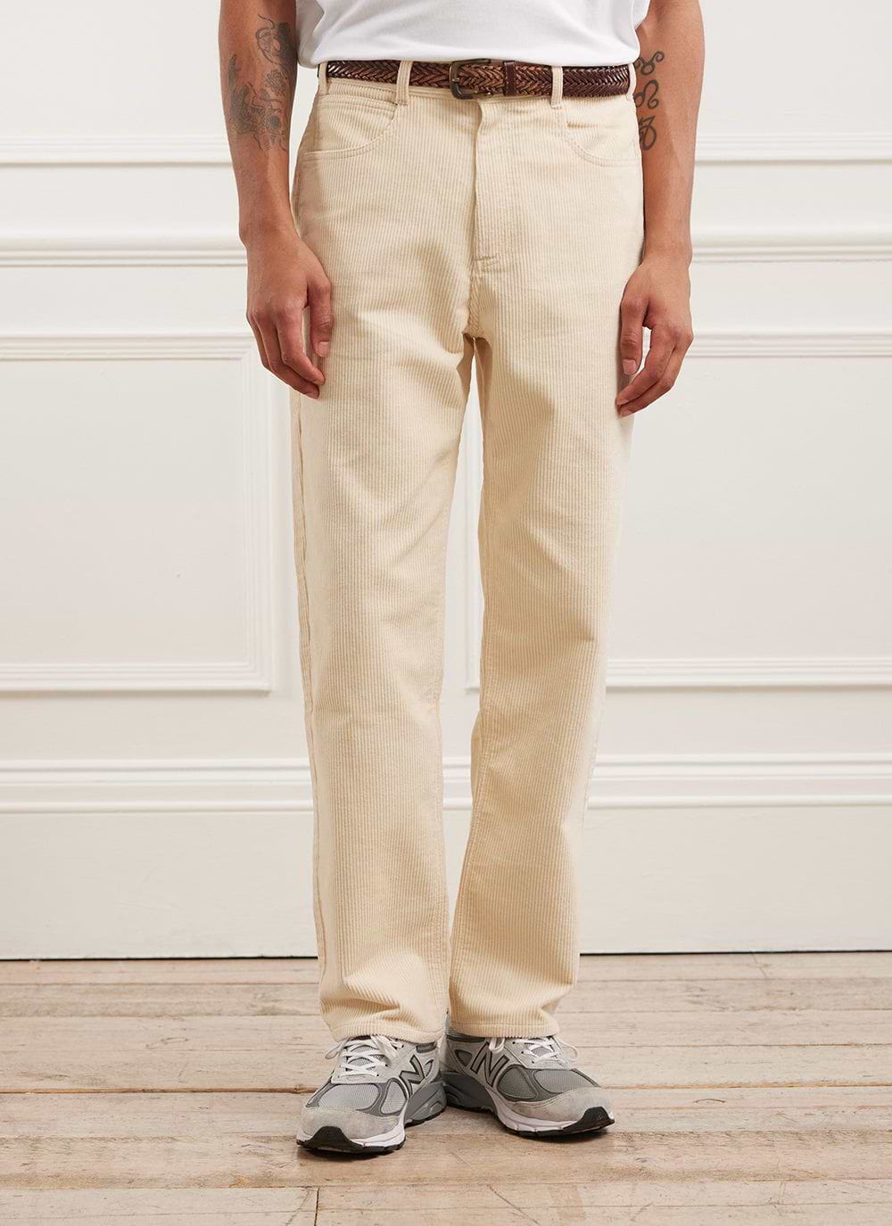 Men's Straight Leg Trouser | Corduroy | Beige