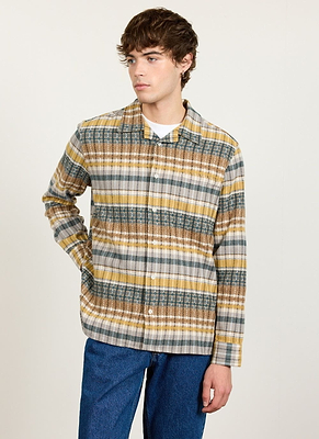 安価 ワタナベ Cotton Organic | Shirt Check Sleeve Long Men's | Multi Blue トップス