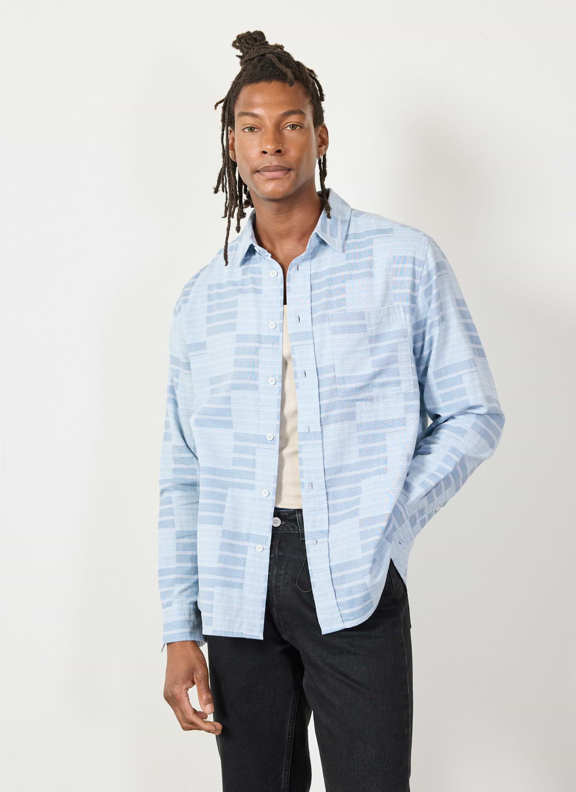 Men's Long Sleeve Check Shirt | Organic Cotton | Blue Multi